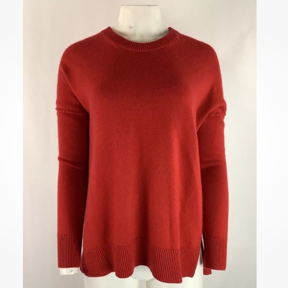 Athleta Sz S Perspective Wool Cashmere Sweater Red Crewneck Pullover Style - Picture 1 of 6